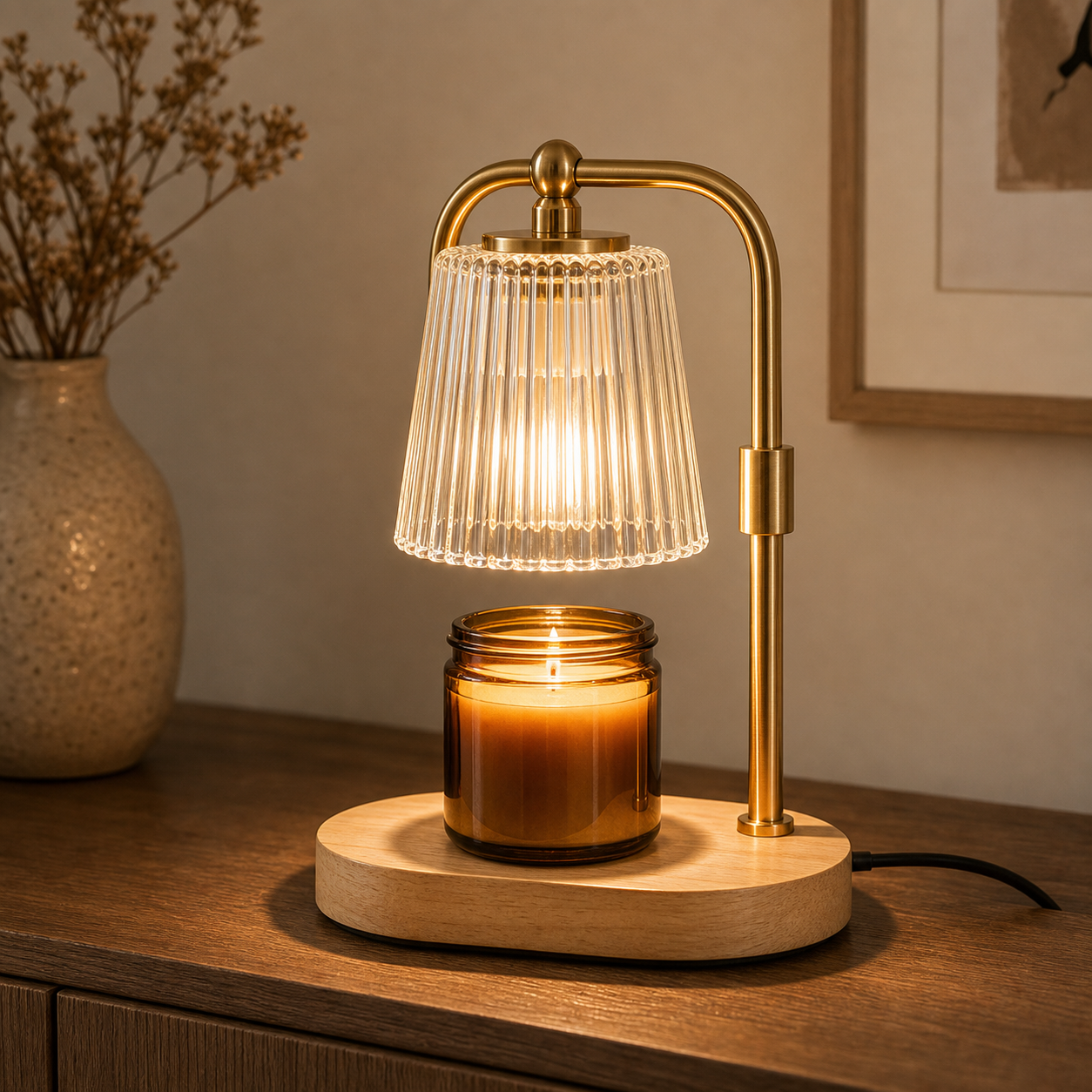 Cozy Haven Arched Candle Warmer Lamp lifestyle image 10 for Warm White Glow