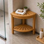 Cozy Haven Bamboo Shower Bench Collection styled bathroom view 3