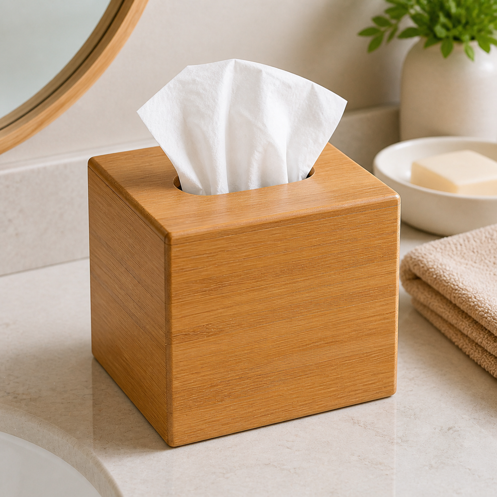 Cozy Haven Bamboo Tissue Box Cover lifestyle image 5