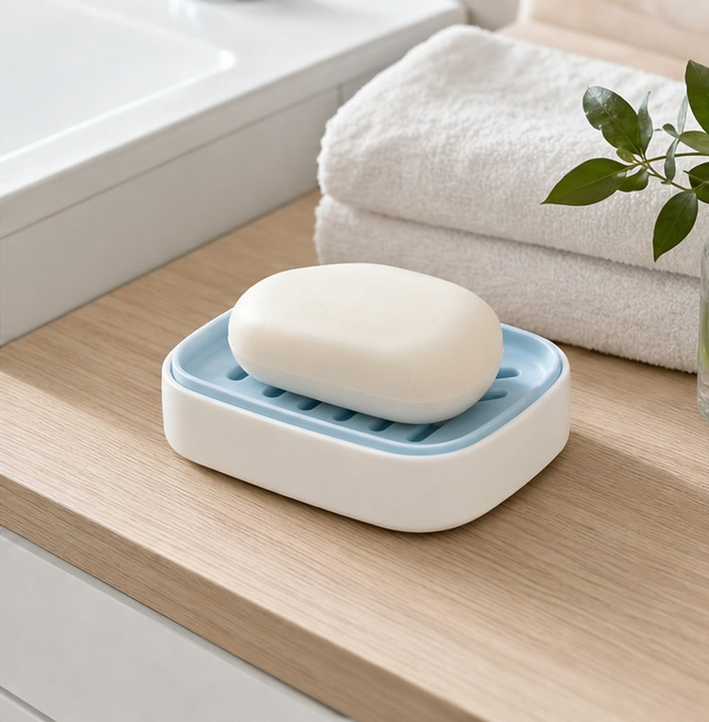Cozy Haven Blue Drainage Soap Dish lifestyle image 3
