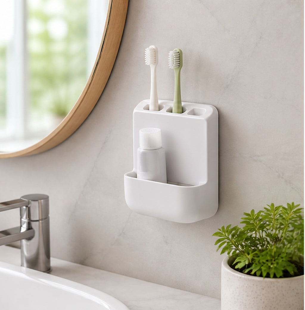 Cozy Haven White Bathroom Toothbrush Holder lifestyle image 1