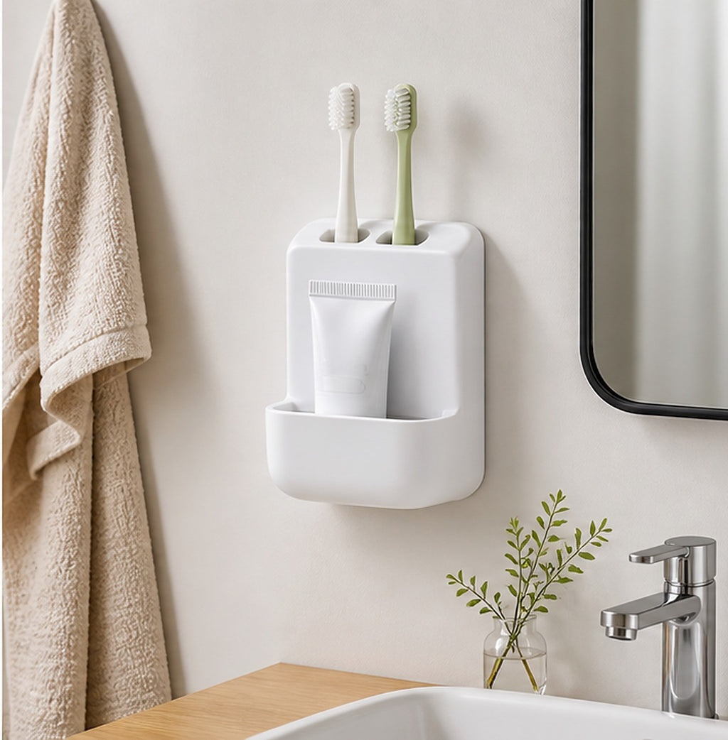 Cozy Haven White Bathroom Toothbrush Holder lifestyle image 3
