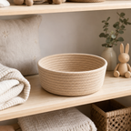 Cozy Haven Woven Cotton Rope Storage Basket organized storage view 2 for Beige