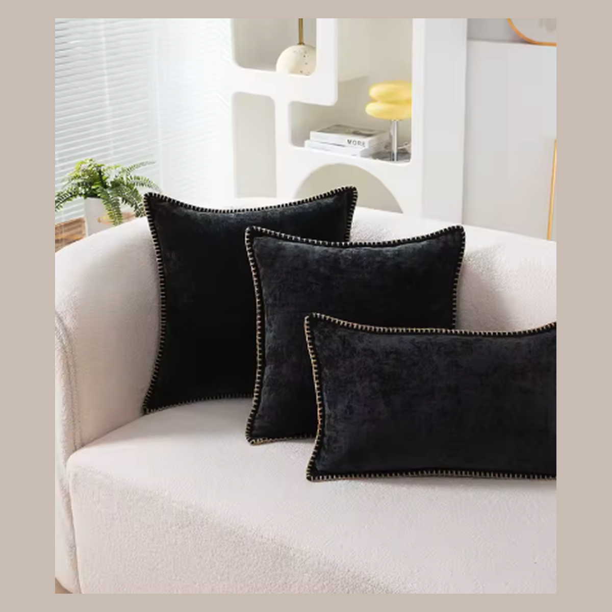 Cozy Haven Velvet Throw Pillow Covers Set - 4 Pack Luxury Square Cushion Cases 18x18 Inch - Bedroom supplier reference Black