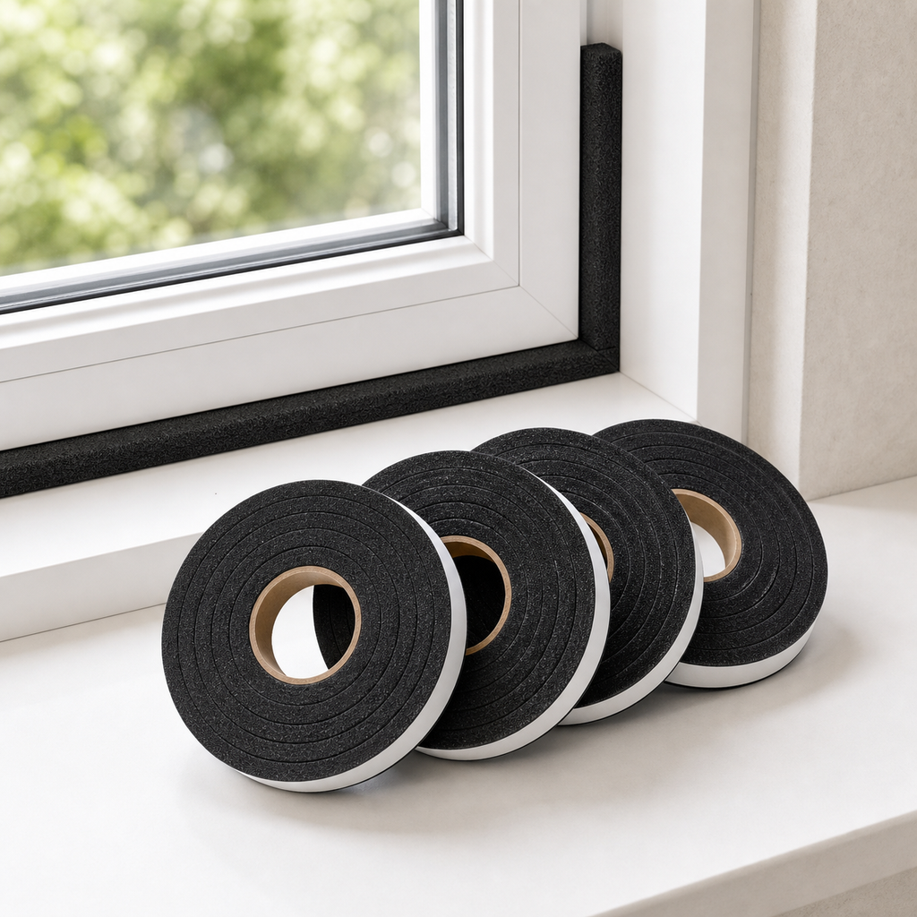 Cozy Haven Foam Window Seal Tape - black 4-roll foam seal tape set
