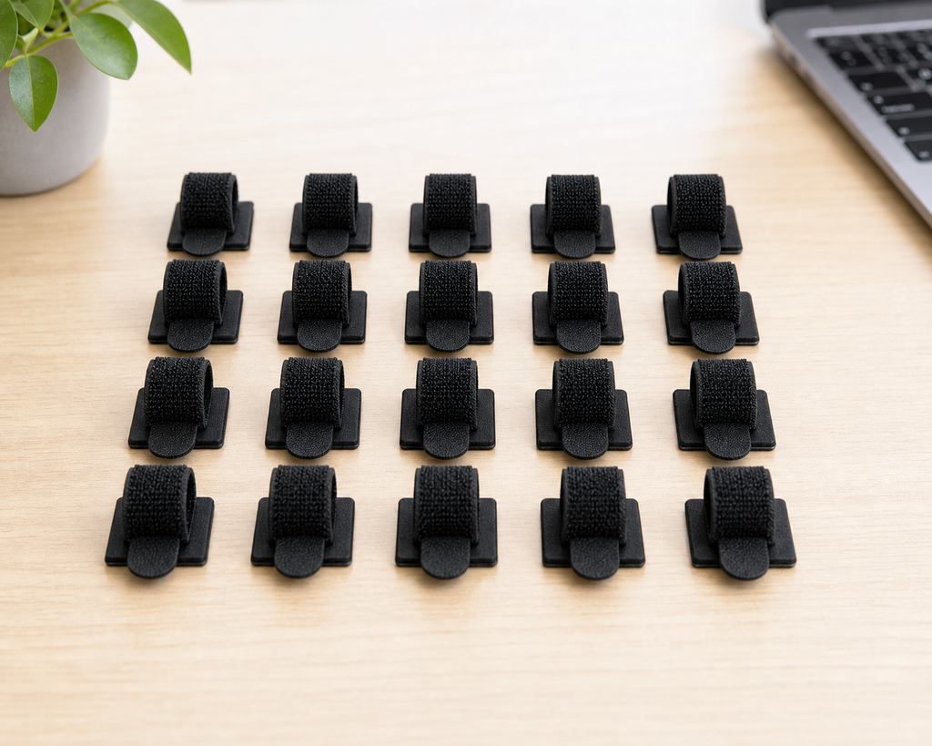 Cozy Haven Black Adhesive Cable Tie Clips lifestyle image