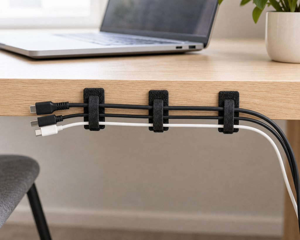 Cozy Haven Black Adhesive Cable Tie Clips - 20 Piece Set lifestyle image 2