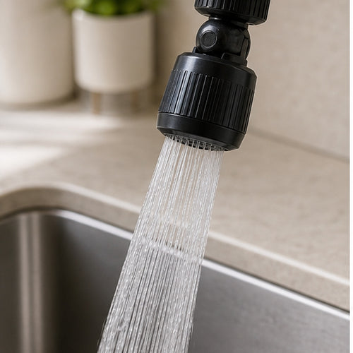 Cozy Haven Black 360 Degree Faucet Aerator Filter styled kitchen view 1