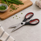 Cozy Haven Black Kitchen Shears with Red Handle Detail product photo 1