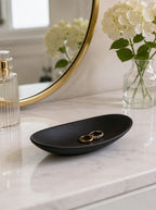 Cozy Haven Black Oval Ring Dish organized storage view 2