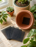 Cozy Haven Plant Pot Drainage Mesh Pads - 10 Piece Set lifestyle image 1 for Black Mesh Pads - 10-Piece Set