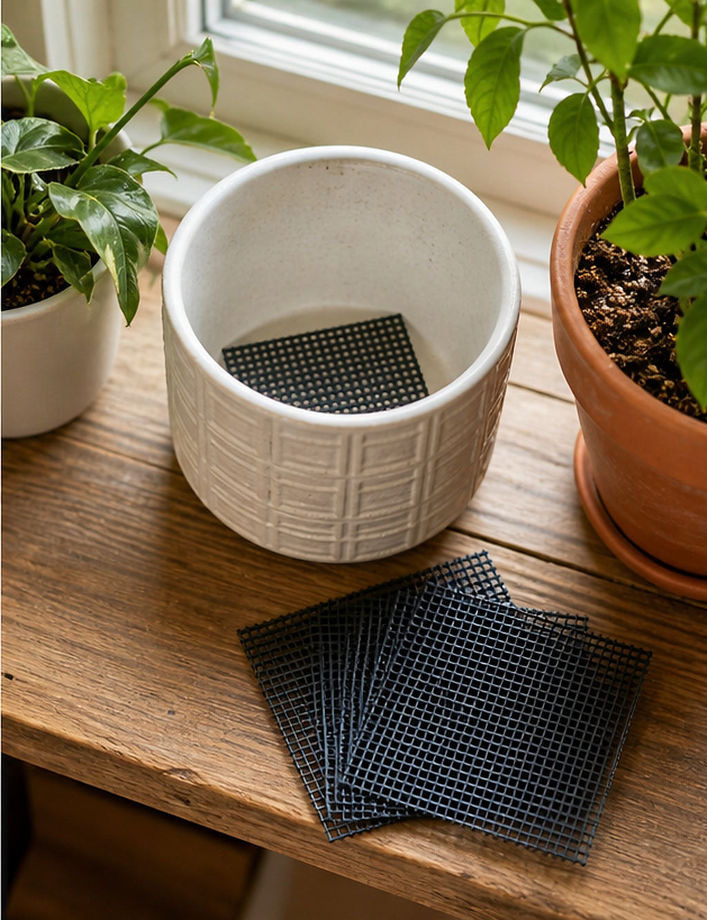 Cozy Haven Plant Pot Drainage Mesh Pads - 10 Piece Set lifestyle image 3