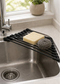 Cozy Haven Black Roll-Up Sink Corner Rack lifestyle image 1