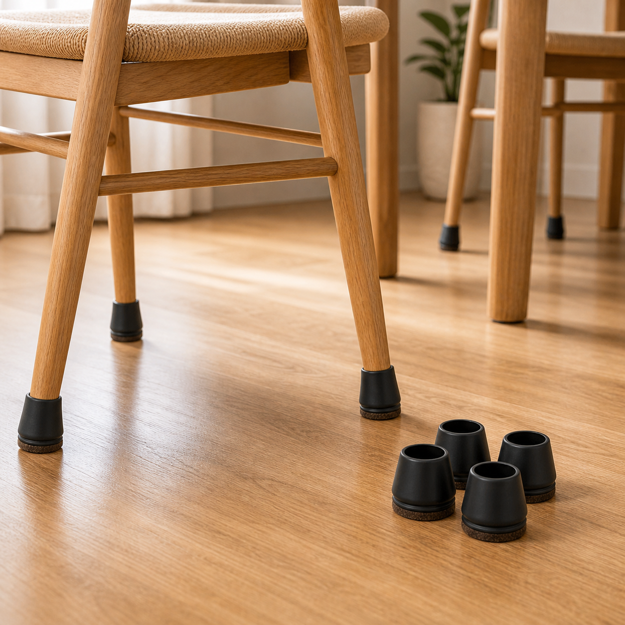 Cozy Haven Black Round Felt Chair Leg Floor Protectors