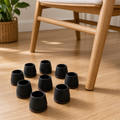 Cozy Haven Black Round Felt Chair Leg Floor Protectors - 8 piece lifestyle
