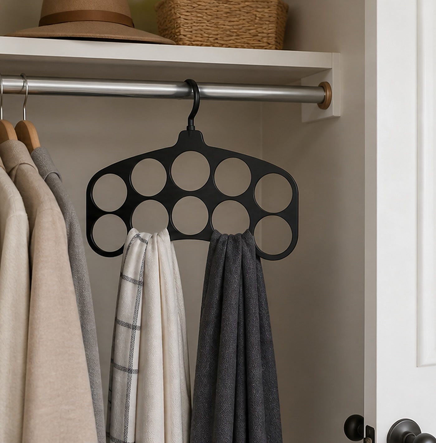 Cozy Haven Black Scarf Hanger Organizer lifestyle image 3