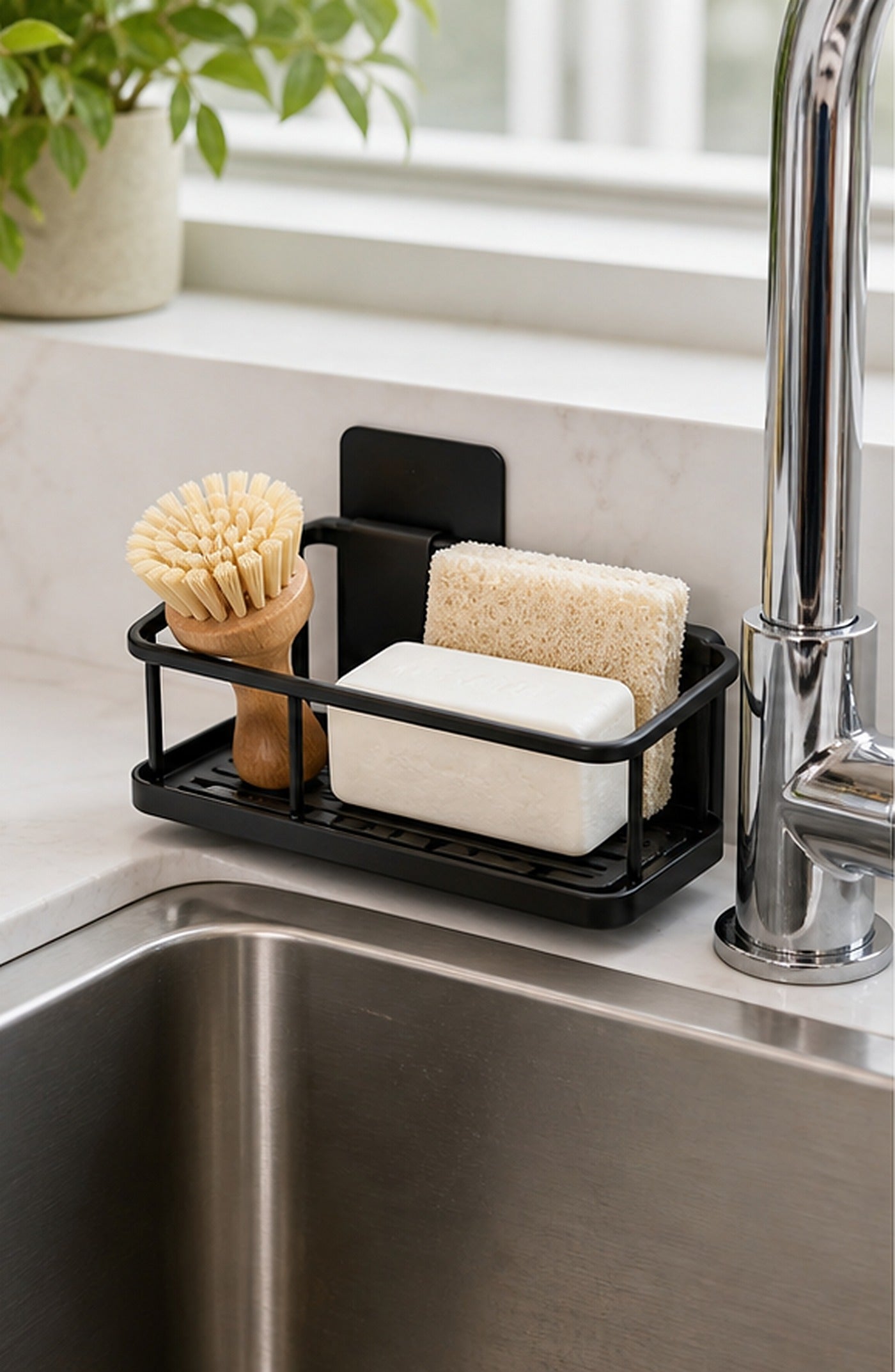 Cozy Haven Black Sink Sponge Holder lifestyle image 1