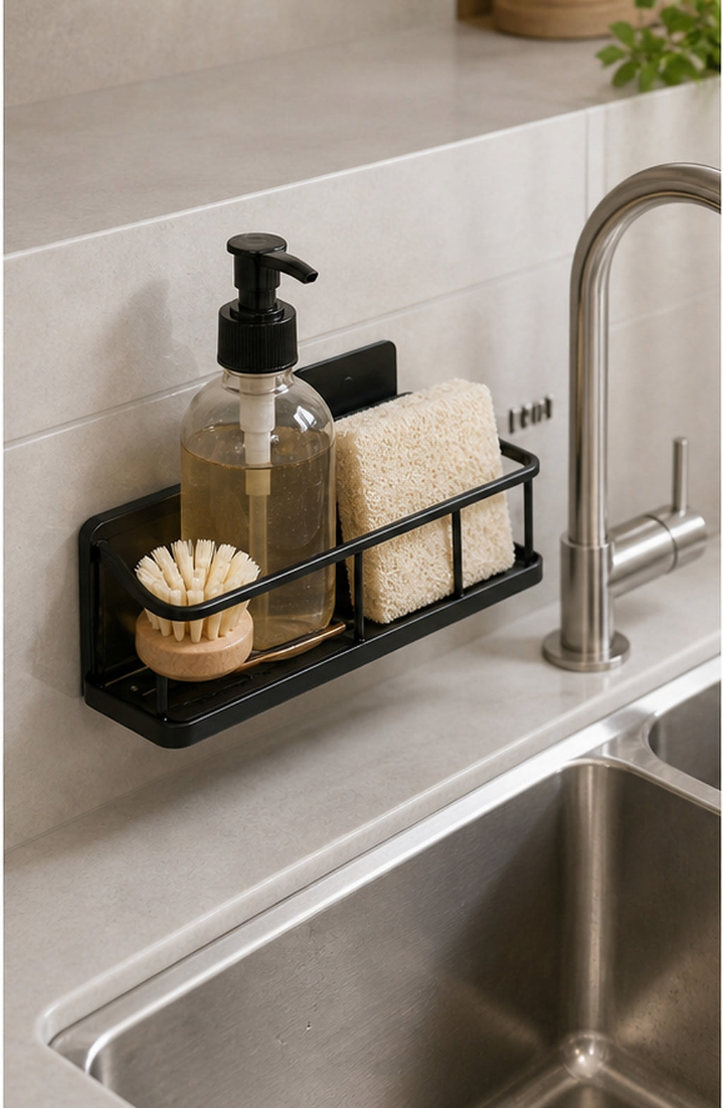 Cozy Haven Black Sink Sponge Holder lifestyle image 2