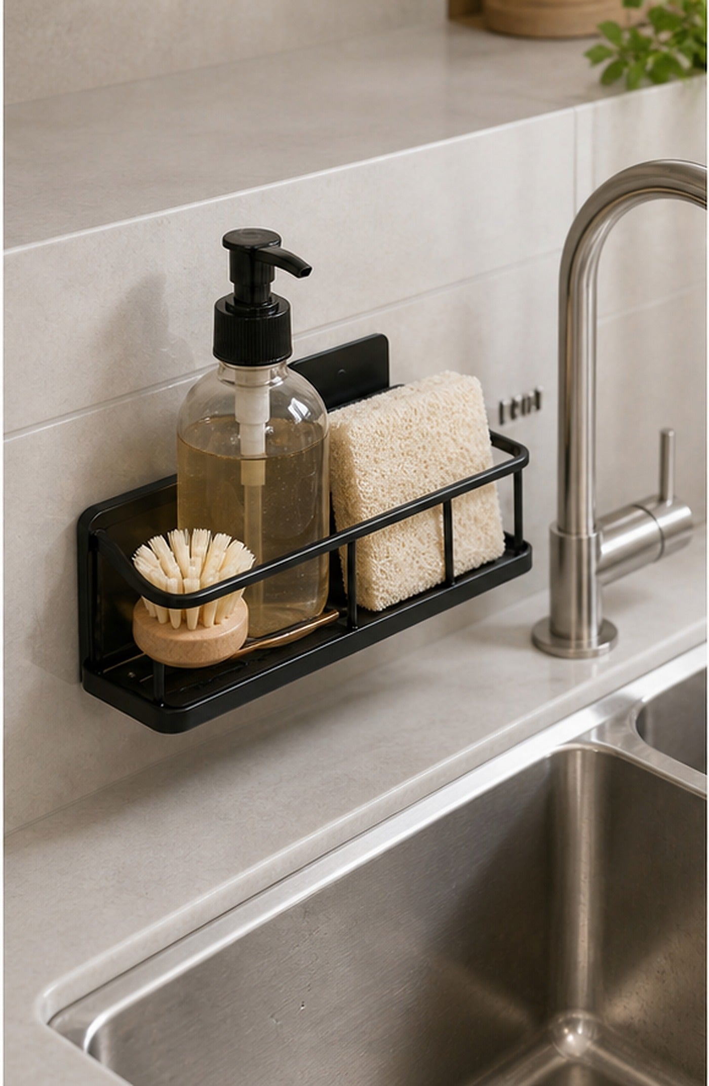 Cozy Haven Black Sink Sponge Holder lifestyle image 2