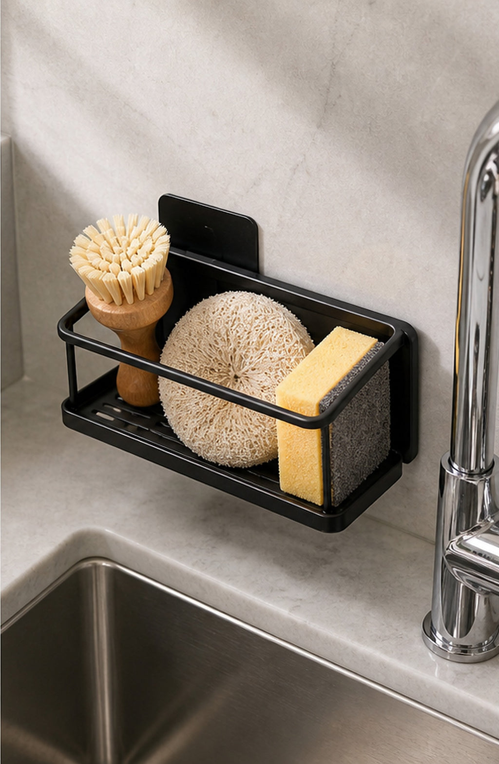 Cozy Haven Black Sink Sponge Holder lifestyle image 3