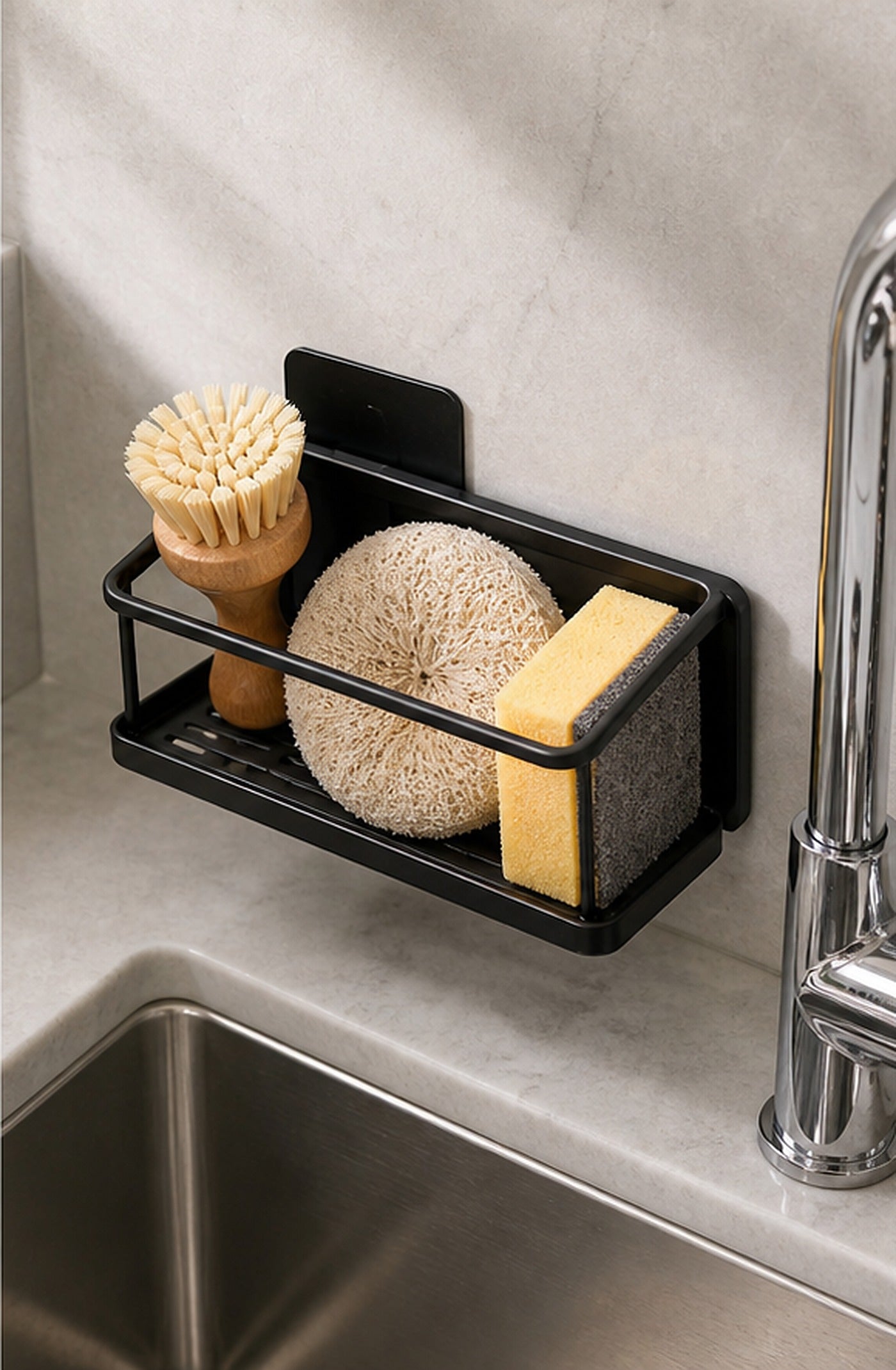 Cozy Haven Black Sink Sponge Holder lifestyle image 3