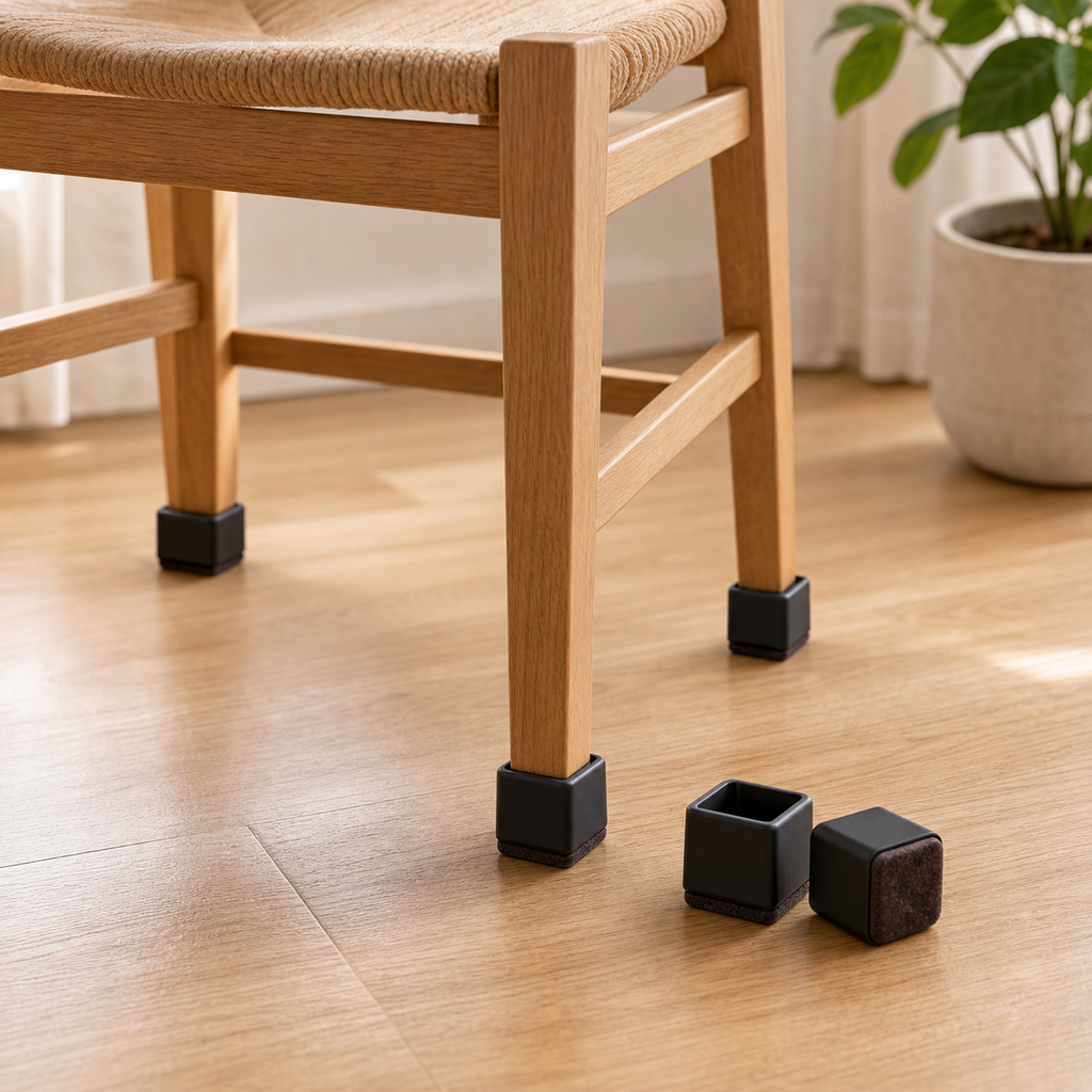 Cozy Haven Black Square Felt Chair Leg Floor Protectors