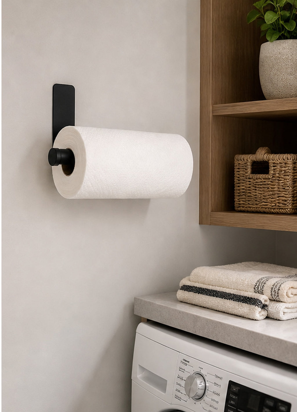 Cozy Haven Black Wall-Mounted Paper Towel Holder lifestyle image 3