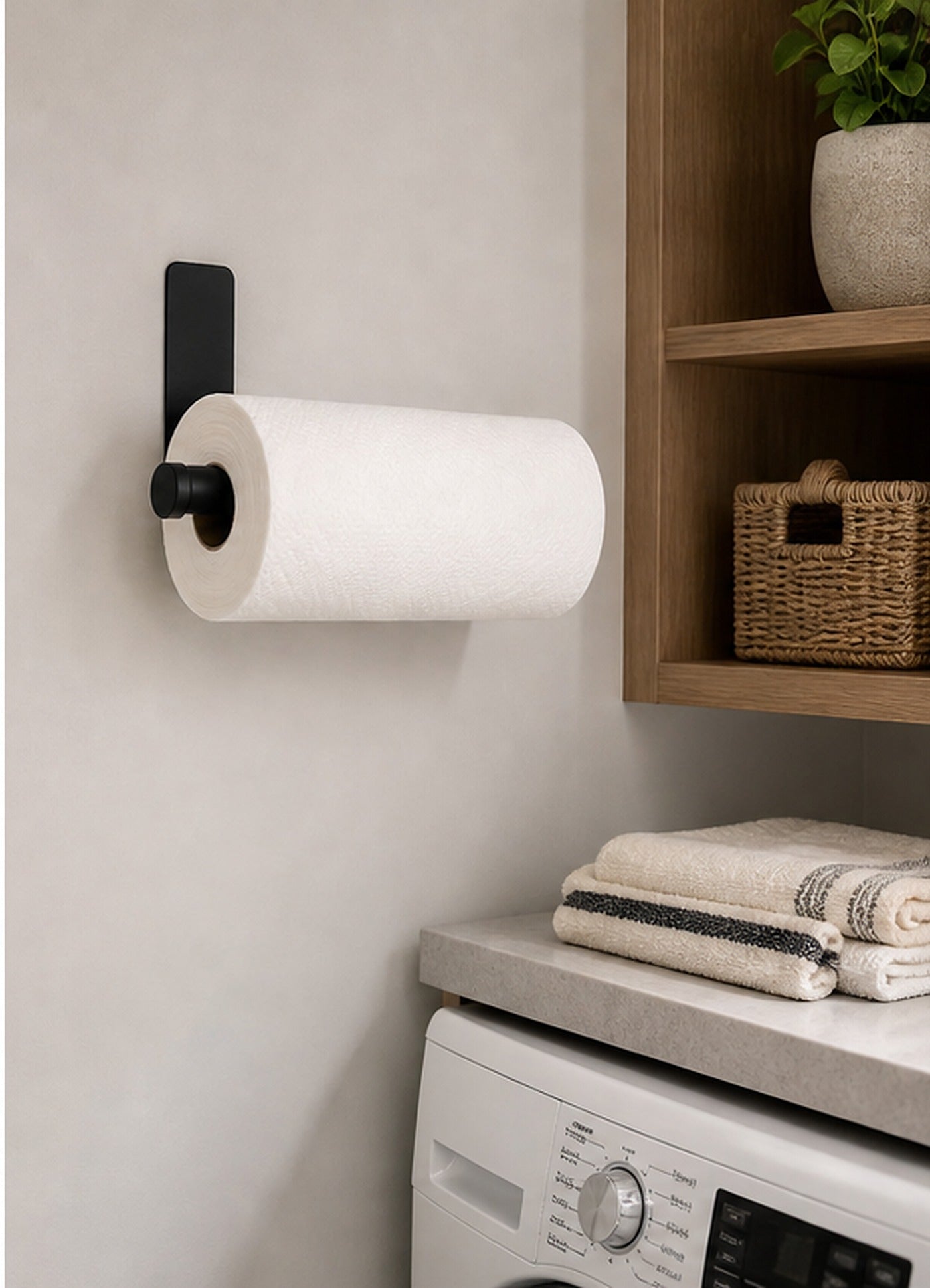 Cozy Haven Black Wall-Mounted Paper Towel Holder lifestyle image 3