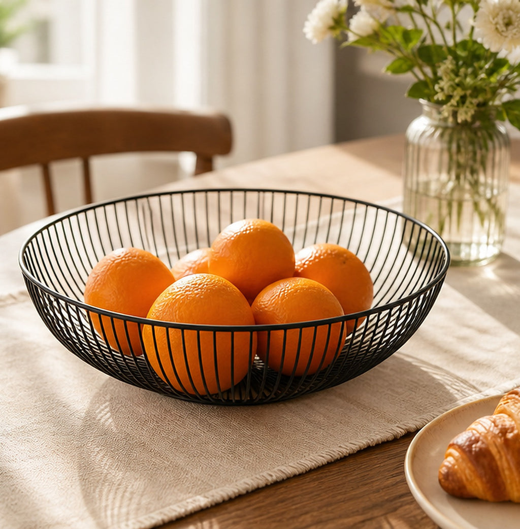 Cozy Haven Black Wire Countertop Fruit Basket lifestyle image 2