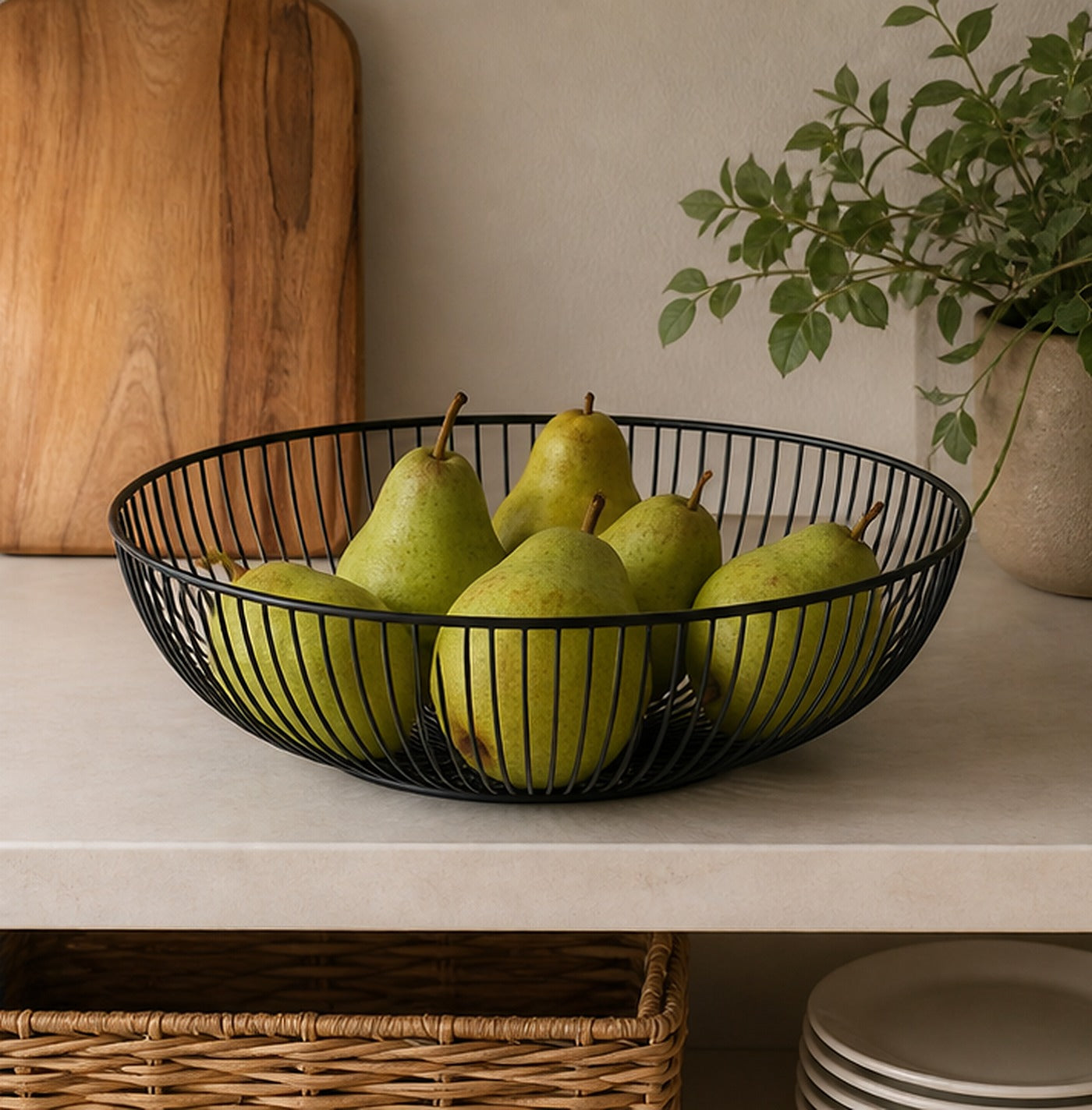 Cozy Haven Black Wire Countertop Fruit Basket lifestyle image 3