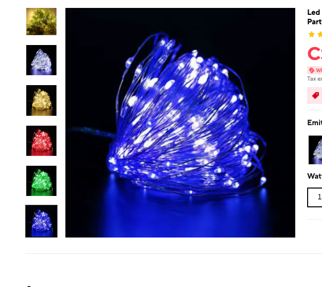 Cozy Haven LED Fairy String Lights 33ft Copper Wire - 100 LED Waterproof Battery Operated Decorative Lights - Bedroom supplier reference blue