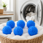 Cozy Haven Blue Reusable Laundry Ball - 6 Pieces exact lifestyle laundry image
