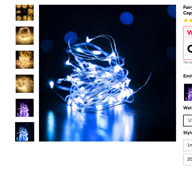 Cozy Haven Copper Wire Fairy String Lights - 33 Foot 100 LED Battery Operated Warm White - Bedroom supplier reference Blue
