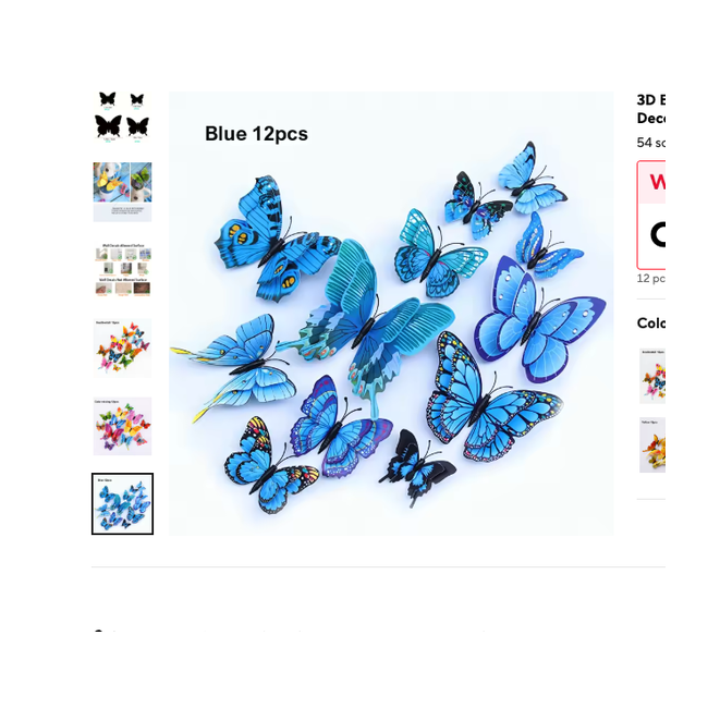 Cozy Haven 3D Butterfly Wall Decal Set - 48 Pack Removable Paper Art Stickers with Magnetic Wings - Bedroom supplier exact visual Blue