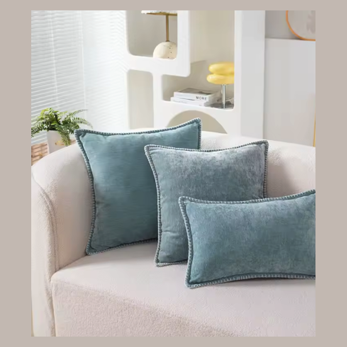Cozy Haven Velvet Throw Pillow Covers Set - 4 Pack Luxury Square Cushion Cases 18x18 Inch - Bedroom supplier reference Blue