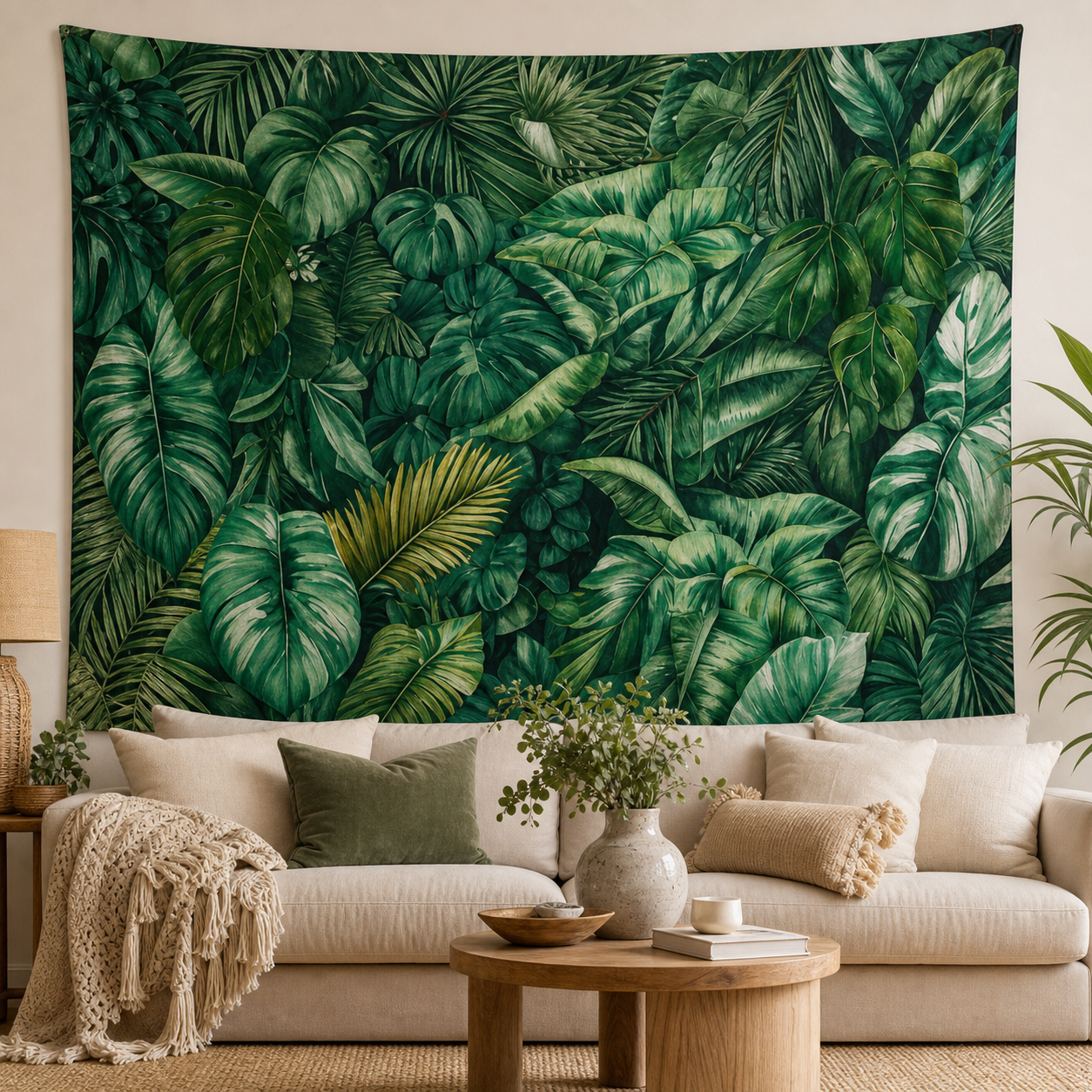Cozy Haven Boho Woven Wall Tapestry styled wall decor view 6