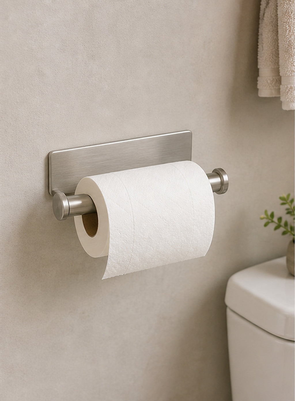 Cozy Haven Brushed Adhesive Paper Roll Holder lifestyle image 2