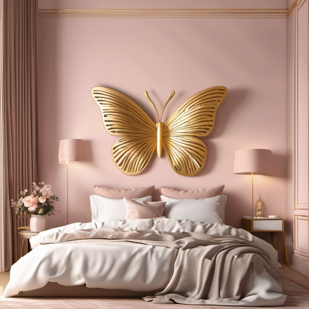 3D Butterfly Wall Stickers - 24 Piece Set | Gold Metal Wall Art for Bedroom & Living Room