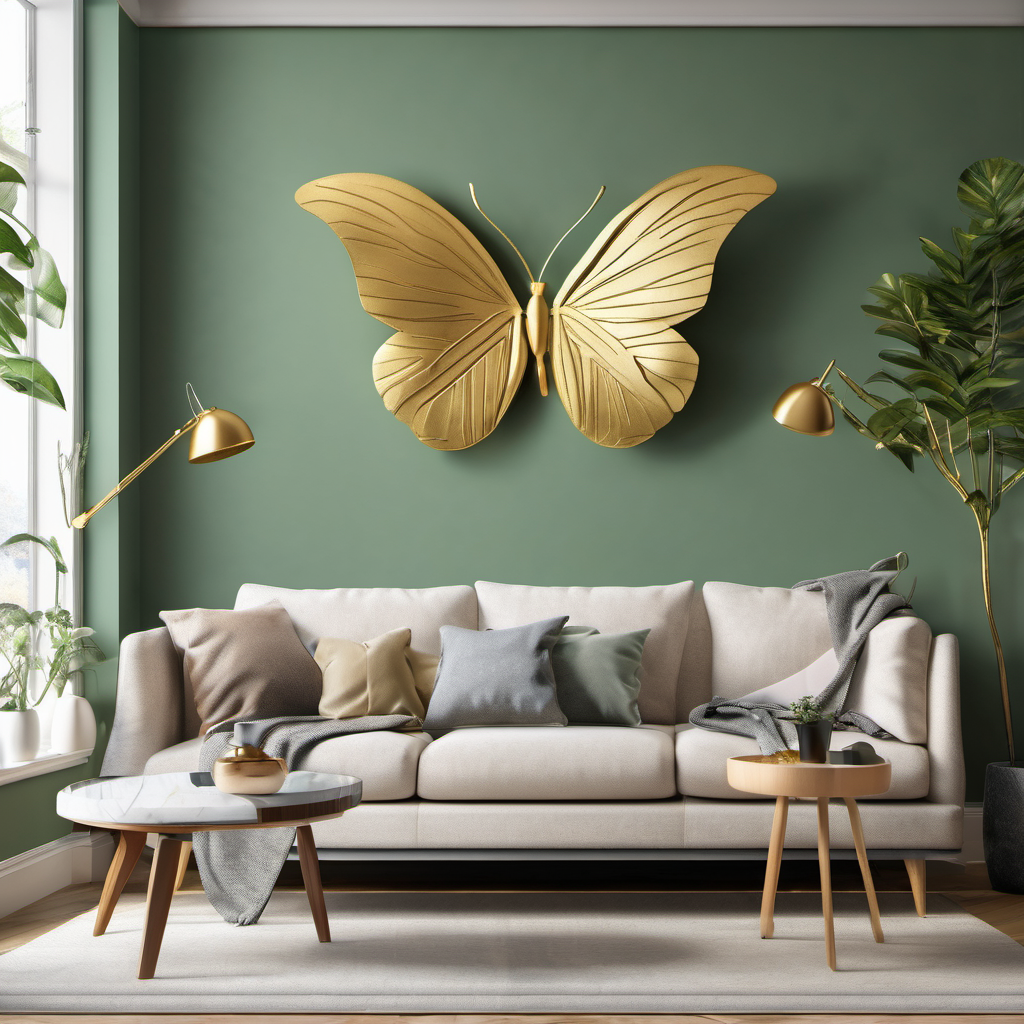 3D Butterfly Wall Stickers - 24 Piece Set | Gold Metal Wall Art for Bedroom & Living Room