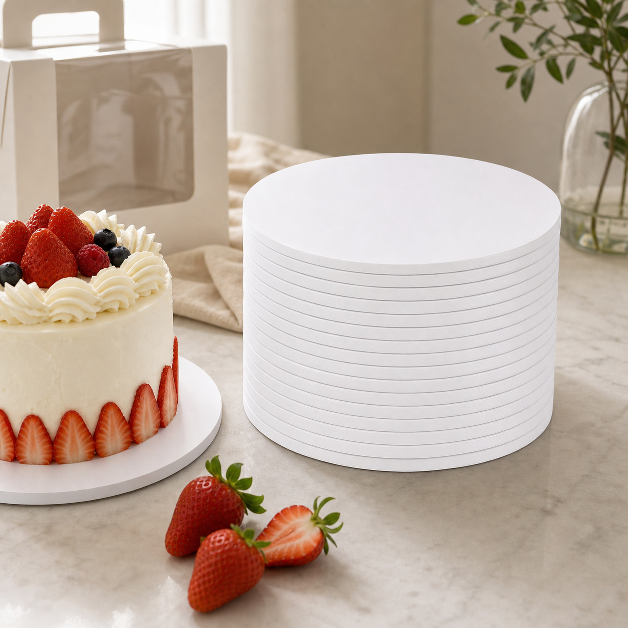 Cozy Haven 10-Piece Round Cake Board Set styled kitchen view 4