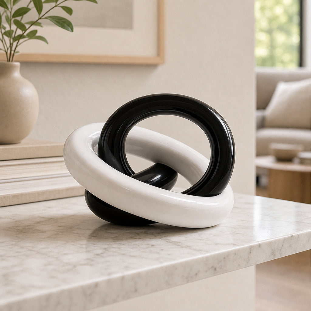 Cozy Haven Ceramic Knot Sculpture Accent - Large size lifestyle image