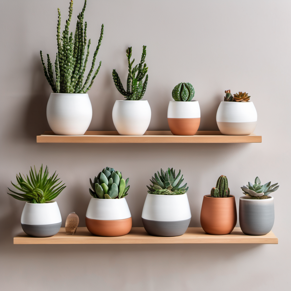 Ceramic Planter Set with Drainage - 3 Piece Modern Indoor Plant Pots | Home & Office Decor