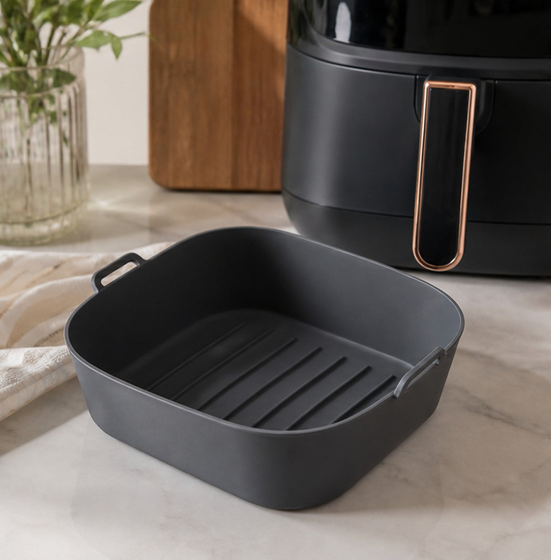 Charcoal Silicone Air Fryer Liner
