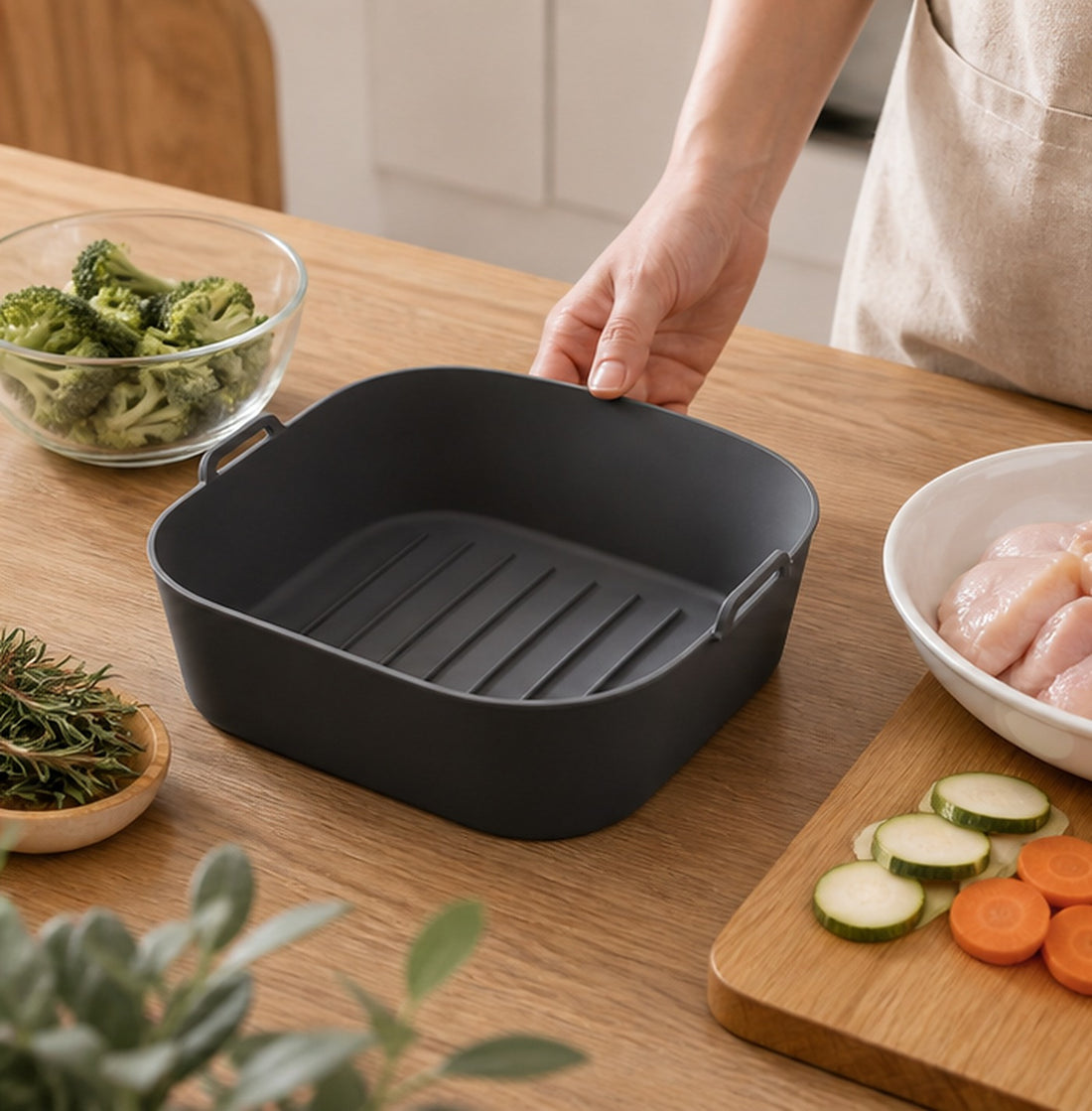 Charcoal Silicone Air Fryer Liner