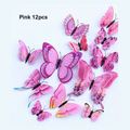 Cozy Haven 3D Butterfly Wall Decal Set - 48 Pack Removable Paper Art Stickers - Pink