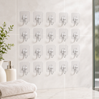 Cozy Haven Adhesive Wall Hooks - 20 Piece styled bathroom view 2 for Clear - 20-Piece Set