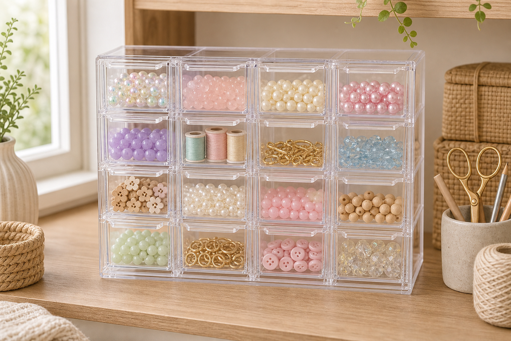 Cozy Haven Clear Acrylic Stackable Drawer Organizer Set lifestyle image 3