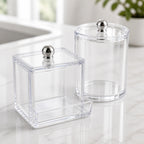 Cozy Haven Clear Cotton Swab and Pad Holder Sets - 2-piece clear cotton swab holder set detail