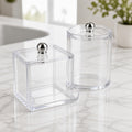 Cozy Haven Clear Cotton Swab and Pad Holder Sets - Style C 2-piece clear cotton swab and pad holder set