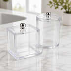 Cozy Haven Clear Cotton Swab and Pad Holder Sets - Style C 2-piece clear cotton swab and pad holder set